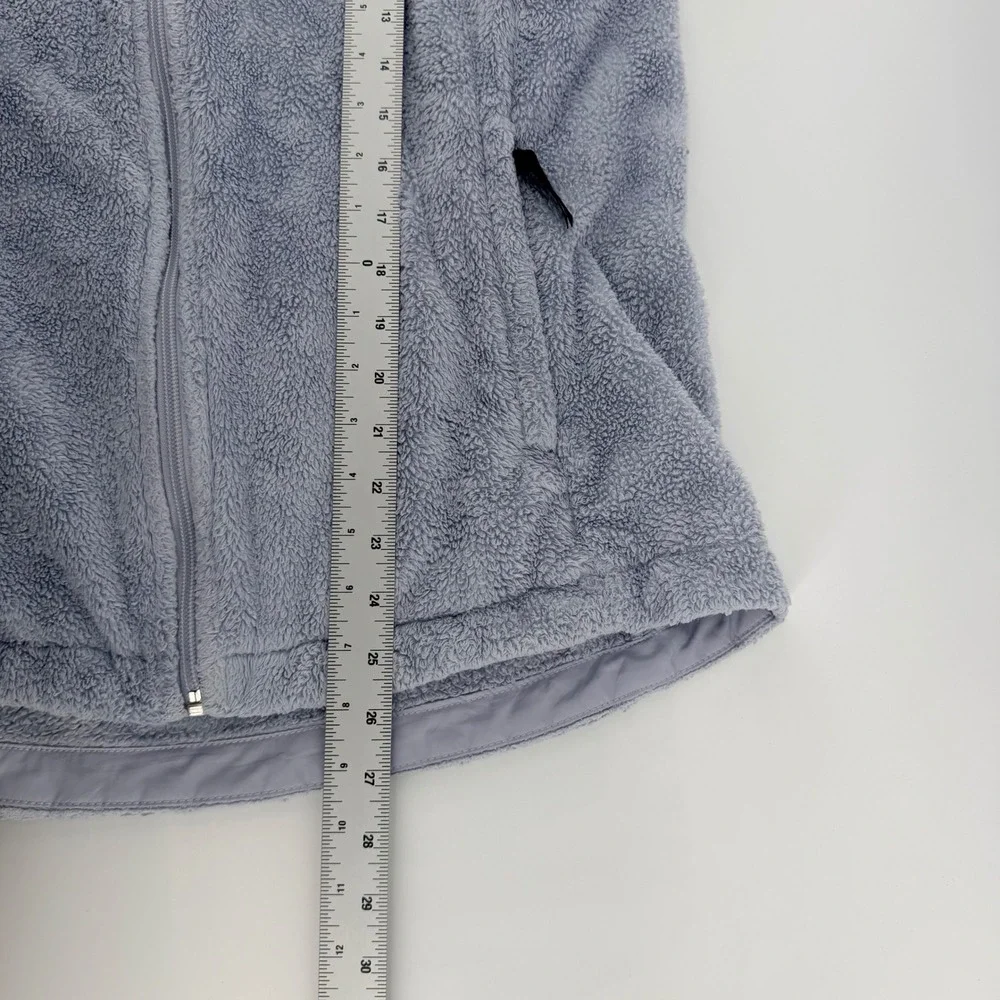 The North Face Osito Full Zip Fleece Jacket Circular Design Sz L Light Blue Cozy
